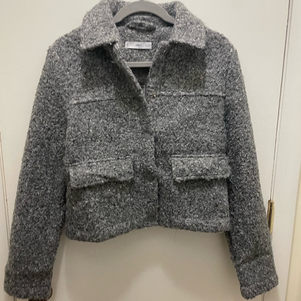 Mango Gray Textured Jacket